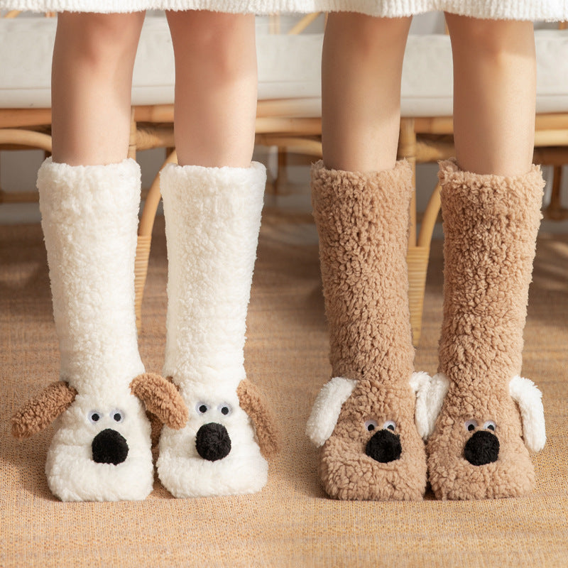 Cozy Dog Plush Non-Slip Socks