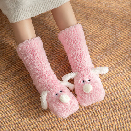 Cozy Dog Plush Non-Slip Socks