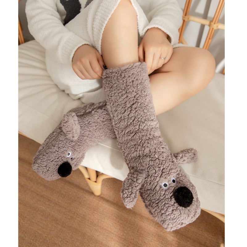 Cozy Dog Plush Non-Slip Socks