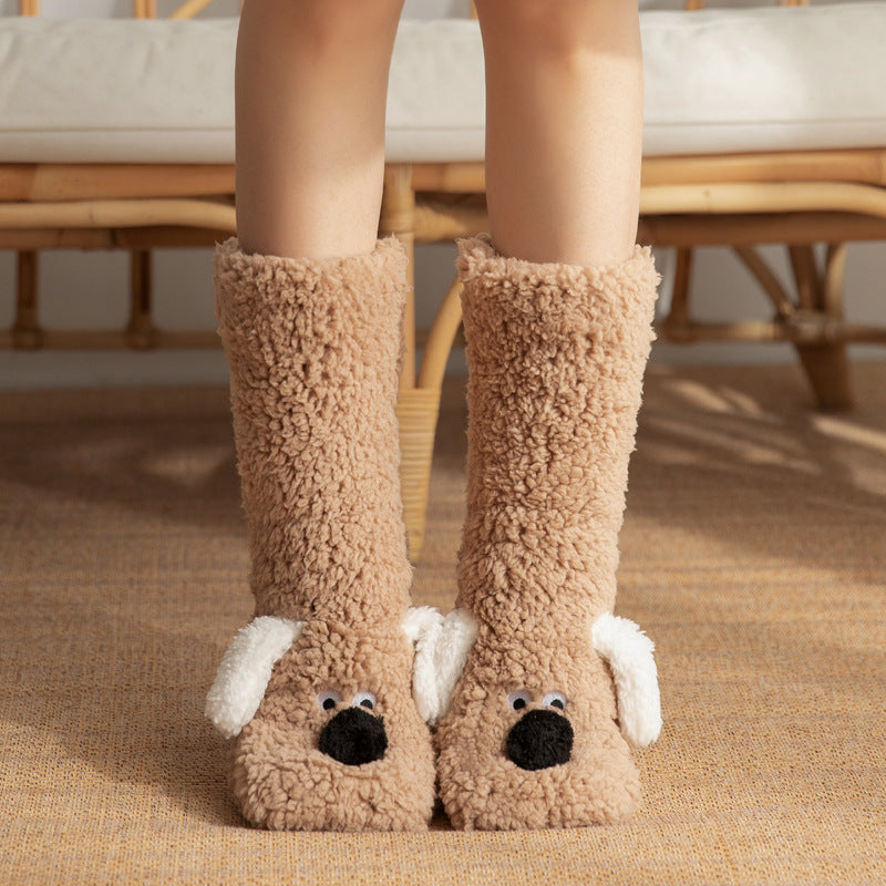 Cozy Dog Plush Non-Slip Socks