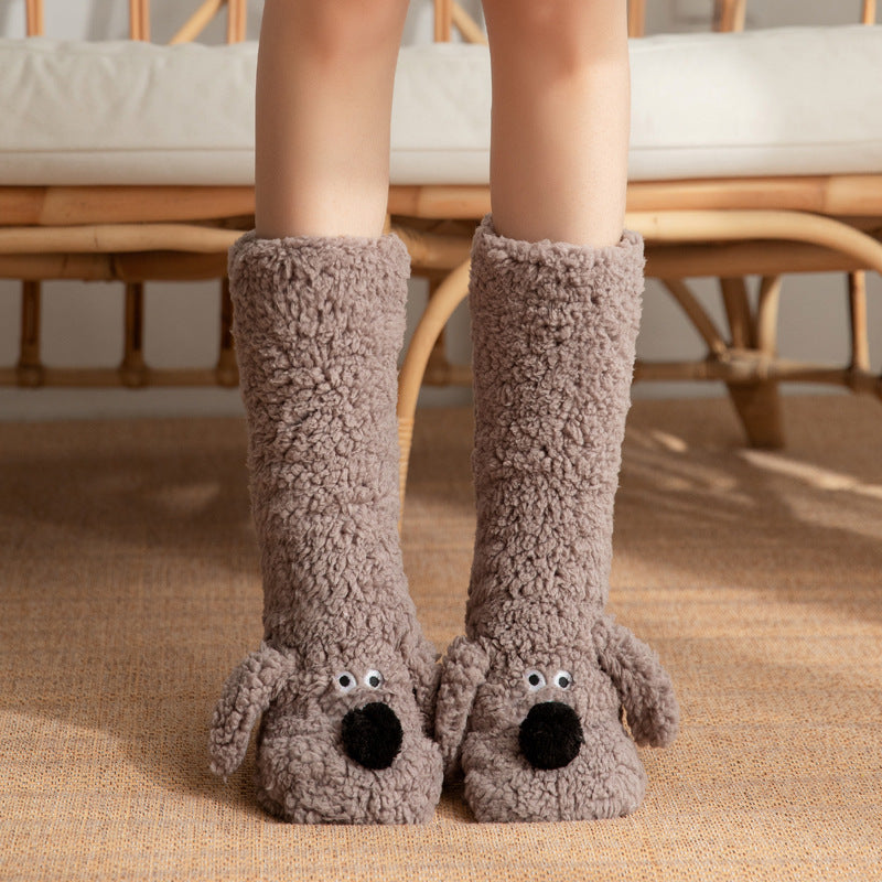 Cozy Dog Plush Non-Slip Socks