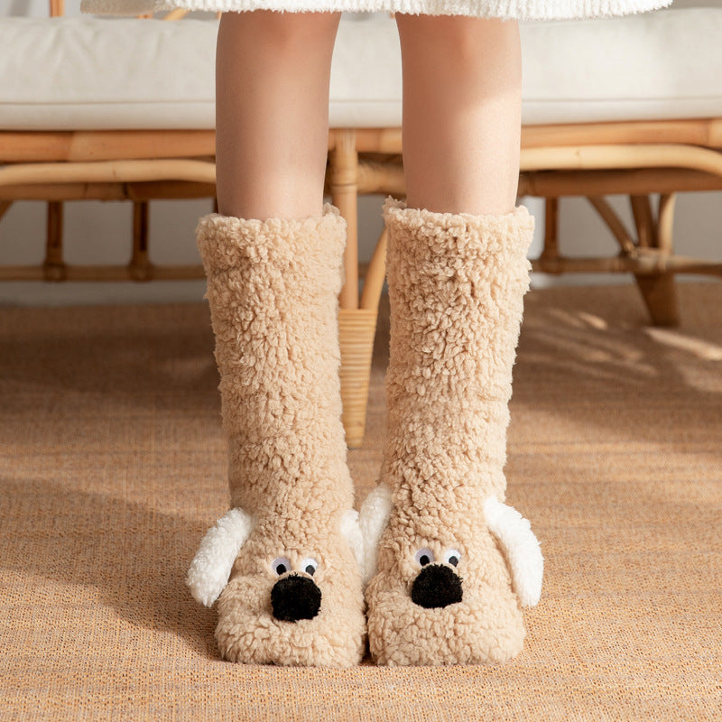Cozy Dog Plush Non-Slip Socks