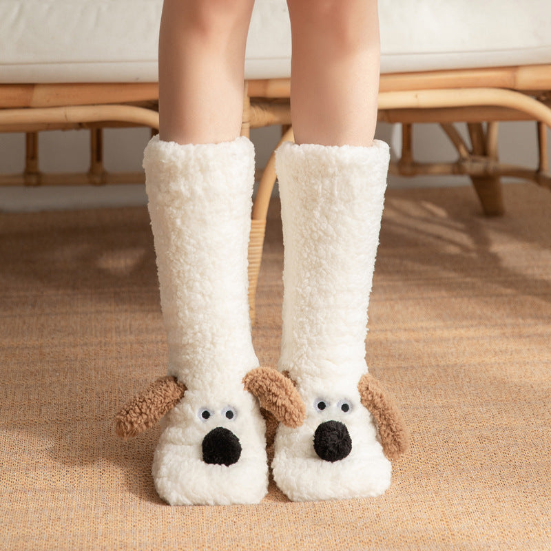 Cozy Dog Plush Non-Slip Socks