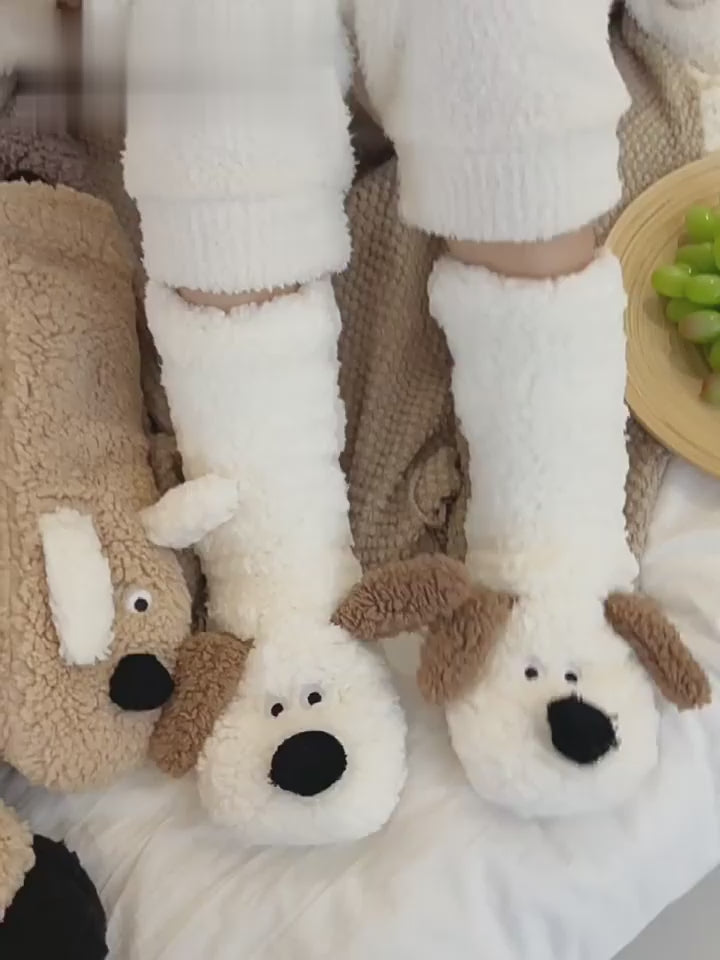 Cozy Dog Plush Non-Slip Socks